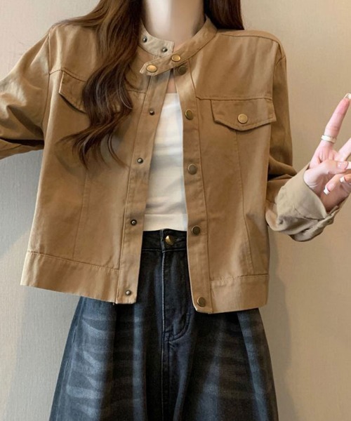 Flugge(フラッジー)の「ノーカラーボタンジャケット(その他アウター・レディース・ブラウン・LARGE/MEDIUM)」の8枚目の写真