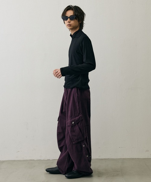 Shoowtime（ショウタイム）の「Slim Fit  Button Detail High Neck Long Sleeve Tee   / スリムフィットボタンディテールハイネックロングスリーブTシャツ（Tシャツ/カットソー・メンズ・ブラック/グレー・LARGE/MEDIUM/X-LARGE）」の17枚目の写真