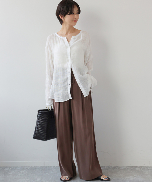 JOURNAL STANDARD relume(ジャーナルスタンダード レリューム)の「《追加》フィブリルインタックイージーパンツ(その他パンツ・レディース・ブラウン/ブラック/ベージュ・36/38)」の12枚目の写真