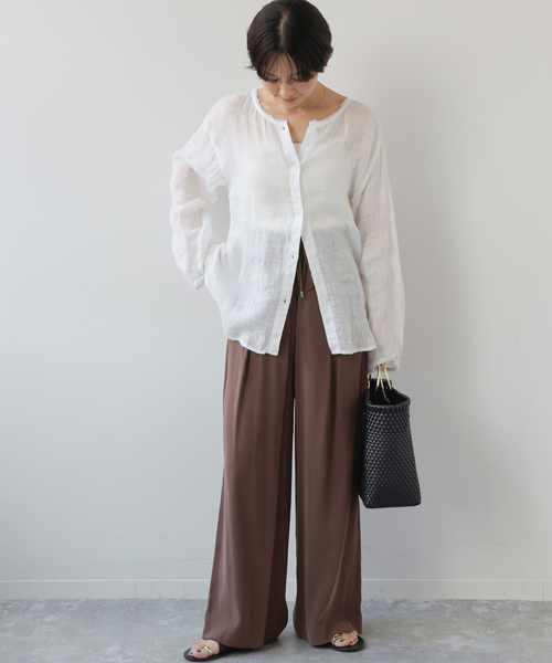 JOURNAL STANDARD relume(ジャーナルスタンダード レリューム)の「《追加》フィブリルインタックイージーパンツ(その他パンツ・レディース・ブラウン/ブラック/ベージュ・36/38)」の13枚目の写真