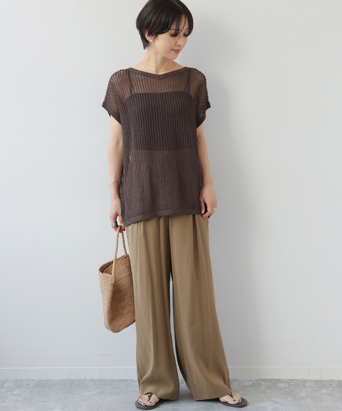 JOURNAL STANDARD relume(ジャーナルスタンダード レリューム)の「《追加》フィブリルインタックイージーパンツ(その他パンツ・レディース・ブラウン/ブラック/ベージュ・36/38)」の6枚目の写真