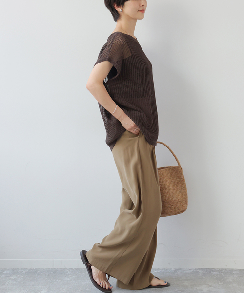 JOURNAL STANDARD relume(ジャーナルスタンダード レリューム)の「《追加》フィブリルインタックイージーパンツ(その他パンツ・レディース・ブラウン/ブラック/ベージュ・36/38)」の7枚目の写真