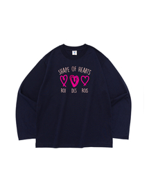 シェイプ・オブ・ハート 長袖Tシャツ(ネイビー)