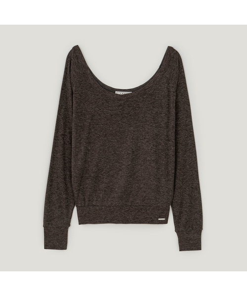 TWEE(トゥウィー)の「トゥエル Vネックラグラン長袖スウェットTシャツ(スウェット・レディース・アイボリー/ブラウン・FREE)」の2枚目の写真