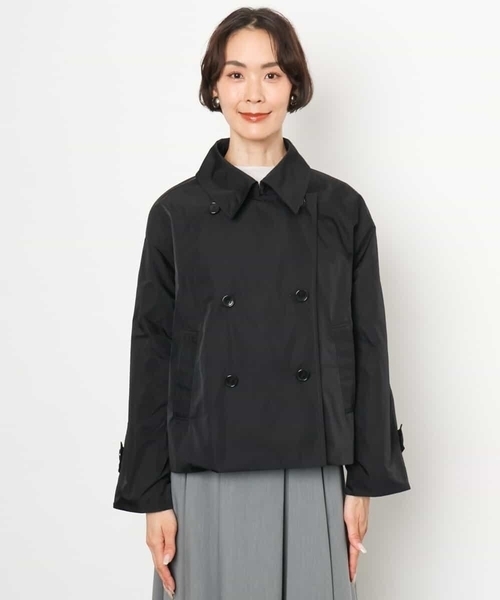 MICHEL KLEIN（ミッシェル・クラン）の「[定番]スタンドカラーショートブルゾン（ピーコート・レディース・ブラック/ベージュ・38）」の14枚目の写真