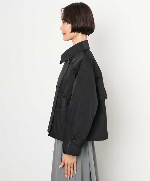 MICHEL KLEIN（ミッシェル・クラン）の「[定番]スタンドカラーショートブルゾン（ピーコート・レディース・ブラック/ベージュ・38）」の15枚目の写真