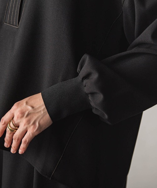 MAYSON GREY(メイソングレイ)の「【一瞬で楽とキレイを叶える】ナチュラルストレッチスキッパーブラウス≪セットアップ対応≫(シャツ/ブラウス・レディース・ベージュ/ブラック・M)」の20枚目の写真