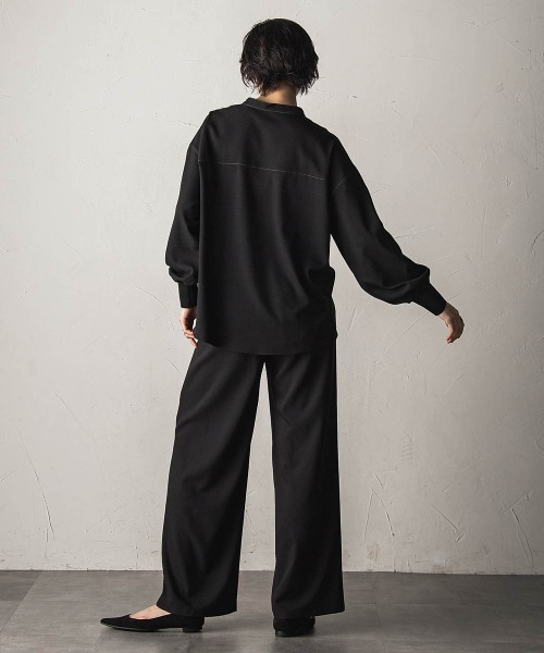 MAYSON GREY(メイソングレイ)の「【一瞬で楽とキレイを叶える】ナチュラルストレッチスキッパーブラウス≪セットアップ対応≫(シャツ/ブラウス・レディース・ベージュ/ブラック・M)」の22枚目の写真