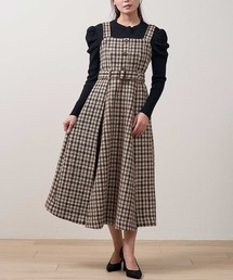 Fetchcollection（フェッチコレクション）の「ラメ入りツィード シフォンプリーツ切替 ジャンスカ（ジャンパースカート）」