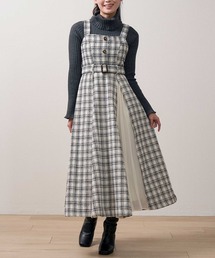 Fetchcollection（フェッチコレクション）の「ラメ入りツィード シフォンプリーツ切替 ジャンスカ（ジャンパースカート）」