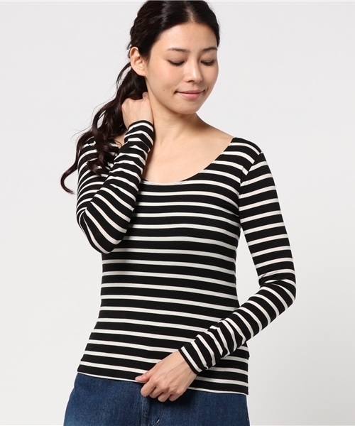 KOBE LETTUCE（コウベレタス）の「[ &HEAT ]選べるタイプ あったかベーシックインナートップス（インナーウェア/肌着・レディース・モカ/ネイビー/ブルー系その他/オフホワイト/ブラック系その他/マスタード/ブラック/グレー系その他/ピンクベージュ/ホワイト系その他/ボルドー/レンガ/グレー/チャコールグレー/ベージュ系その他/ベージュ系その他2/グレー系その他5/ホワイト系その他2/グレー系その他4/ブラック系その他3/グレー系その他2/イエロー系その他/ブラック系その他2/ブルー系その他2/レッド系その他/ホワイト系その他3/グリーン系その他2/ピンク系その他/グリーン系その他/グレー×ホワイト/ホワイト系その他4/ホワイト系その他5/ブラック系その他4/ブラック系その他5/グレー系その他6/グレー系その他7/ベージュ系その他3/グリーン系その他3/ブルー系その他3/イエロー系その他2/ピンク系その他2/レッド系その他2/グレイッシュベージュ/ベージュ系その他4/ベージュ系その他5・LARGE/MEDIUM/X-LARGE）」の9枚目の写真