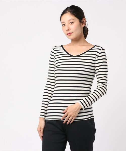 KOBE LETTUCE（コウベレタス）の「[ &HEAT ]選べるタイプ あったかベーシックインナートップス（インナーウェア/肌着・レディース・モカ/ネイビー/ブルー系その他/オフホワイト/ブラック系その他/マスタード/ブラック/グレー系その他/ピンクベージュ/ホワイト系その他/ボルドー/レンガ/グレー/チャコールグレー/ベージュ系その他/ベージュ系その他2/グレー系その他5/ホワイト系その他2/グレー系その他4/ブラック系その他3/グレー系その他2/イエロー系その他/ブラック系その他2/ブルー系その他2/レッド系その他/ホワイト系その他3/グリーン系その他2/ピンク系その他/グリーン系その他/グレー×ホワイト/ホワイト系その他4/ホワイト系その他5/ブラック系その他4/ブラック系その他5/グレー系その他6/グレー系その他7/ベージュ系その他3/グリーン系その他3/ブルー系その他3/イエロー系その他2/ピンク系その他2/レッド系その他2/グレイッシュベージュ/ベージュ系その他4/ベージュ系その他5・LARGE/MEDIUM/X-LARGE）」の7枚目の写真