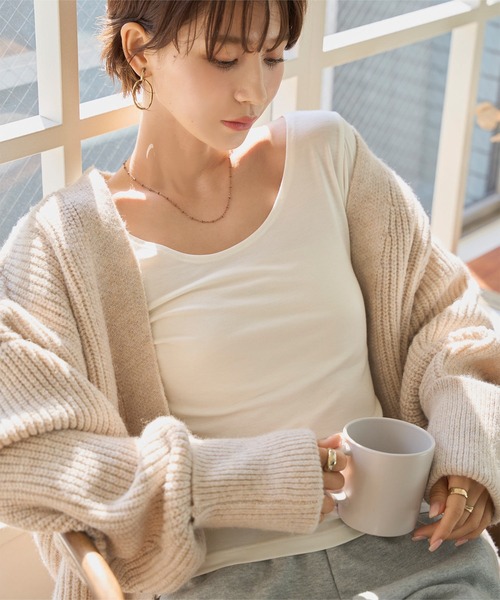 KOBE LETTUCE（コウベレタス）の「[ &HEAT ]選べるタイプ あったかベーシックインナートップス（インナーウェア/肌着・レディース・モカ/ネイビー/ブルー系その他/オフホワイト/ブラック系その他/マスタード/ブラック/グレー系その他/ピンクベージュ/ホワイト系その他/ボルドー/レンガ/グレー/チャコールグレー/ベージュ系その他/ベージュ系その他2/グレー系その他5/ホワイト系その他2/グレー系その他4/ブラック系その他3/グレー系その他2/イエロー系その他/ブラック系その他2/ブルー系その他2/レッド系その他/ホワイト系その他3/グリーン系その他2/ピンク系その他/グリーン系その他/グレー×ホワイト/ホワイト系その他4/ホワイト系その他5/ブラック系その他4/ブラック系その他5/グレー系その他6/グレー系その他7/ベージュ系その他3/グリーン系その他3/ブルー系その他3/イエロー系その他2/ピンク系その他2/レッド系その他2/グレイッシュベージュ/ベージュ系その他4/ベージュ系その他5・LARGE/MEDIUM/X-LARGE）」の2枚目の写真