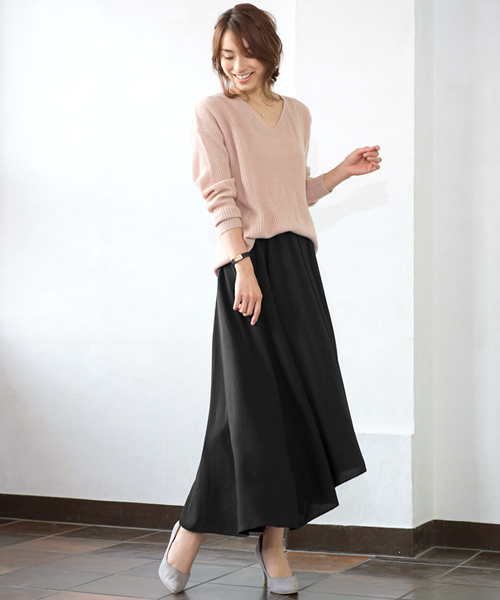 極美品　エルメス　ウール　ジョーゼット　フレアスカート　ベージュ　34 ジョーゼットプリーツスカート | LAUTREAMONT (Women)/ロート