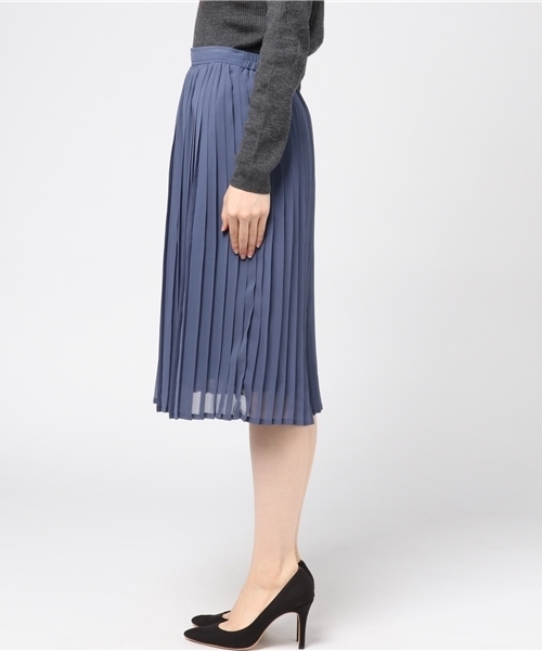 MERLOT（メルロー）の「シフォンプリーツミモレスカート575-7527TK（スカート・レディース・ブルー/ピンク/ベージュ/アイボリー/ブラック/カーキ・FREE）」の8枚目の写真