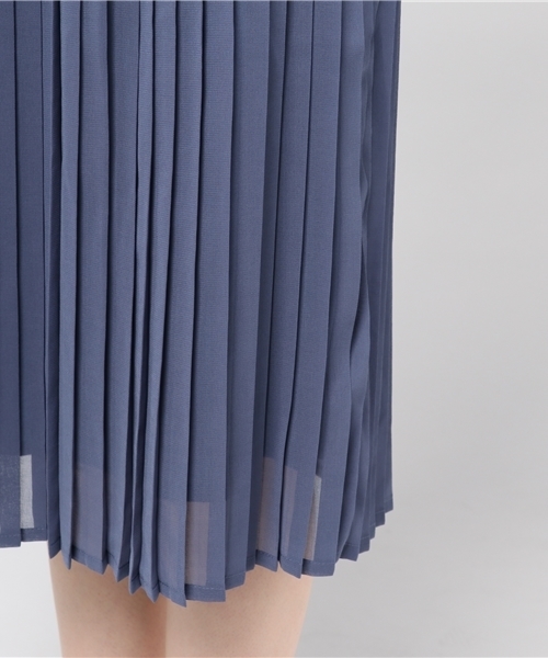 MERLOT（メルロー）の「シフォンプリーツミモレスカート575-7527TK（スカート・レディース・ブルー/ピンク/ベージュ/アイボリー/ブラック/カーキ・FREE）」の12枚目の写真