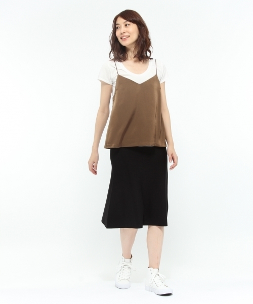 LAKOLE(ラコレ)の「【UVカット】ピーチサテンキャミソール / LAKOLE(キャミソール・レディース・ダークブラウン/ブラック/カーキ/アイボリー・MEDIUM/SMALL/LARGE)」の8枚目の写真