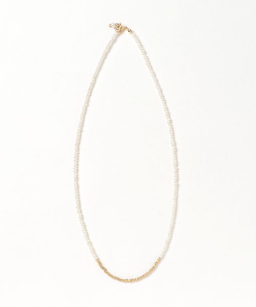 Tone Select Goods トーンセレクトグッズ の I O オーバル淡水パール メタルビーズネックレス ネックレス Wear