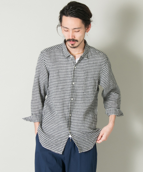 URBAN RESEARCH（アーバンリサーチ）の「UR EUROPEAN LINEN SHIRT（シャツ/ブラウス・メンズ・ピンク/ストライプ/ブルー/ホワイト/グリーン/その他2/その他1/ネイビー/ドット/ライトブルー・LARGE/SMALL/MEDIUM）」の8枚目の写真