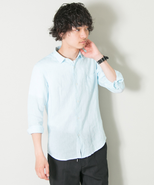 URBAN RESEARCH（アーバンリサーチ）の「UR EUROPEAN LINEN SHIRT（シャツ/ブラウス・メンズ・ピンク/ストライプ/ブルー/ホワイト/グリーン/その他2/その他1/ネイビー/ドット/ライトブルー・LARGE/SMALL/MEDIUM）」の4枚目の写真