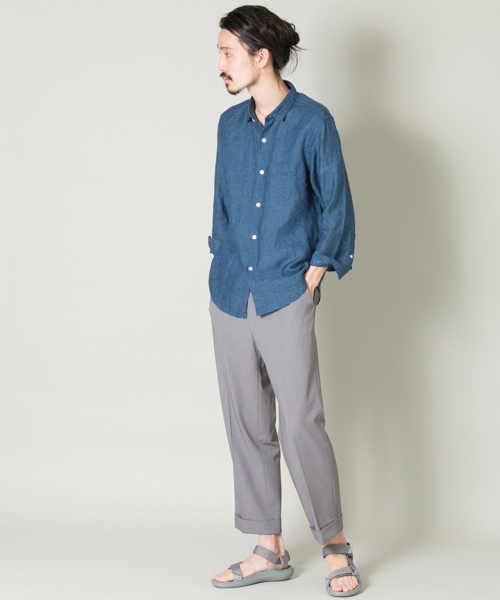 URBAN RESEARCH（アーバンリサーチ）の「UR EUROPEAN LINEN SHIRT（シャツ/ブラウス・メンズ・ピンク/ストライプ/ブルー/ホワイト/グリーン/その他2/その他1/ネイビー/ドット/ライトブルー・LARGE/SMALL/MEDIUM）」の17枚目の写真