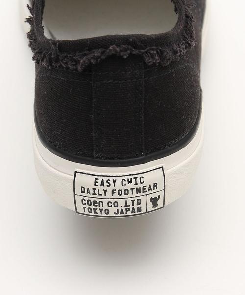 coen(コーエン)の「キャンバススリッポンスニーカー(メンズ)(スリッポン・メンズ・ホワイト/ブラック・MEDIUM/LARGE/SMALL)」の3枚目の写真