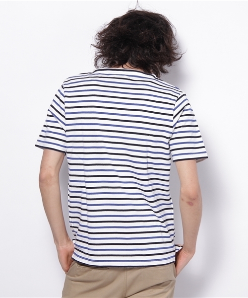 WEGO(ウィゴー)の「16BD天竺マルチボーダーTee(Tシャツ/カットソー・メンズ・ホワイト/ブルー/レッド・MEDIUM/LARGE)」の5枚目の写真