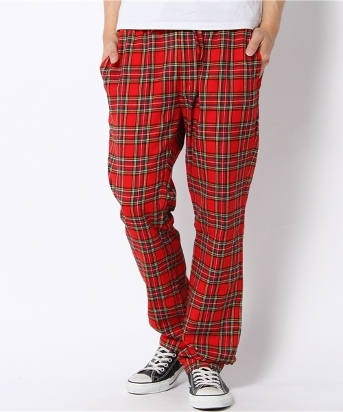 WEGO（ウィゴー）の「タータンチェックスラックス（チノパンツ・メンズ・グリーン/レッド・MEDIUM/LARGE）」の2枚目の写真