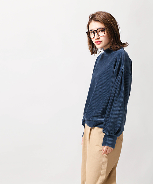 WEGO（ウィゴー）の「WEGO/カットコールハイネックボリュームプルオーバー（スウェット・レディース・ダークグリーン/オフホワイト/ブラック/キャメル/ライトピンク・FREE）」の21枚目の写真