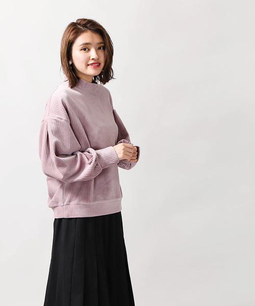 WEGO（ウィゴー）の「WEGO/カットコールハイネックボリュームプルオーバー（スウェット・レディース・ダークグリーン/オフホワイト/ブラック/キャメル/ライトピンク・FREE）」の13枚目の写真