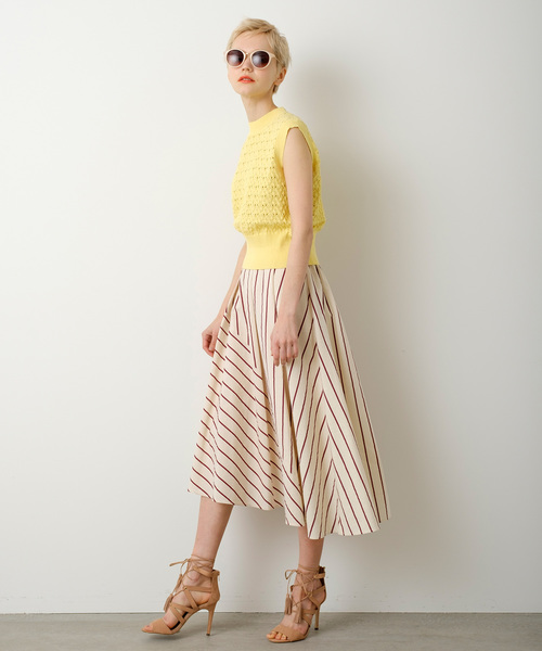 Banner Barrett バナーバレット の Stripe Asymmetry Skirt ストライプ フレアスカート スカート Wear