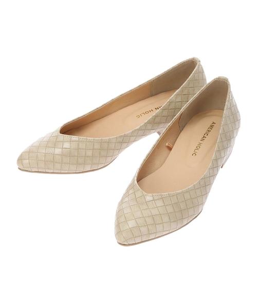 AMERICAN HOLIC（アメリカンホリック）の「Vカットパンプス（パンプス・レディース・ベージュ/ネイビー・M/S/L）」の4枚目の写真