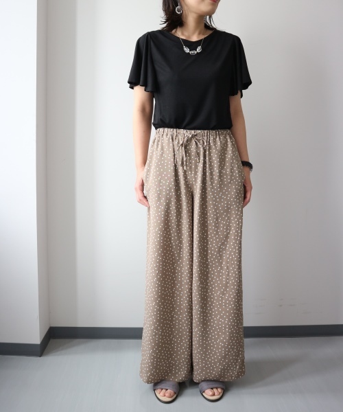 AMERICAN HOLIC（アメリカンホリック）の「・ドロストとろみワイドパンツ2（その他パンツ・レディース・グレイッシュベージュ/ネイビー/サックスブルー/ベージュ/ブラック/その他1/ドット/グレー系その他・L/M）」の14枚目の写真