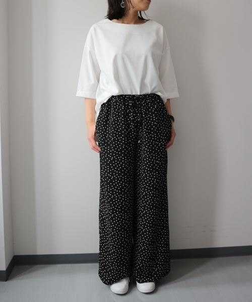 AMERICAN HOLIC（アメリカンホリック）の「・ドロストとろみワイドパンツ2（その他パンツ・レディース・グレイッシュベージュ/ネイビー/サックスブルー/ベージュ/ブラック/その他1/ドット/グレー系その他・L/M）」の18枚目の写真