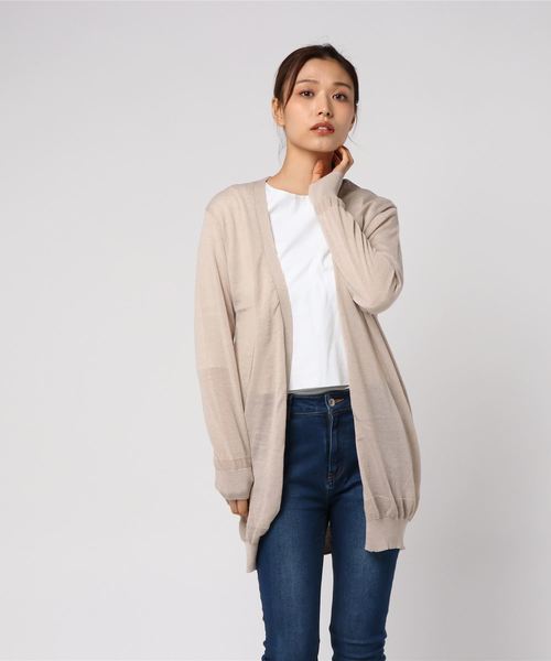 AMERICAN HOLIC（アメリカンホリック）の「・麻混トッパーカーディガン（カーディガン/ボレロ・レディース・ブラウン/ベージュ/マスタード/レッド/ブルー/ネイビー/チャコールグレー・FREE）」の22枚目の写真