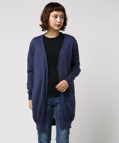 AMERICAN HOLIC（アメリカンホリック）の「・麻混トッパーカーディガン（カーディガン/ボレロ・レディース・ブラウン/ベージュ/マスタード/レッド/ブルー/ネイビー/チャコールグレー・FREE）」の4枚目の写真