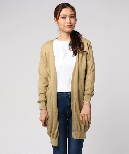 AMERICAN HOLIC（アメリカンホリック）の「・麻混トッパーカーディガン（カーディガン/ボレロ・レディース・ブラウン/ベージュ/マスタード/レッド/ブルー/ネイビー/チャコールグレー・FREE）」の6枚目の写真