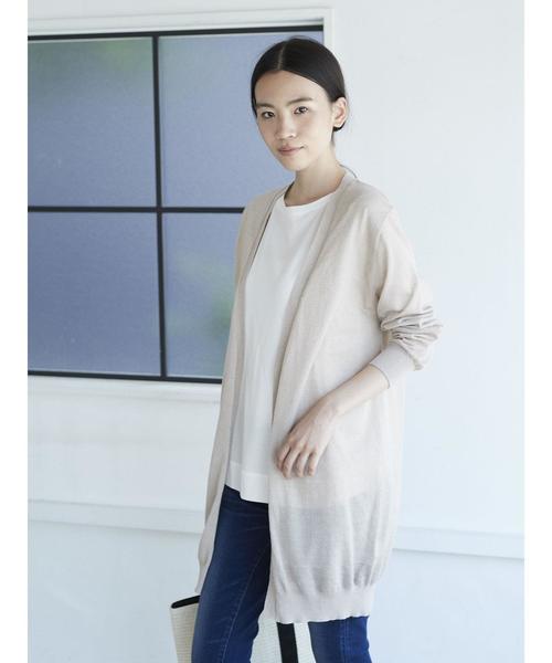 AMERICAN HOLIC（アメリカンホリック）の「・麻混トッパーカーディガン（カーディガン/ボレロ・レディース・ブラウン/ベージュ/マスタード/レッド/ブルー/ネイビー/チャコールグレー・FREE）」の12枚目の写真