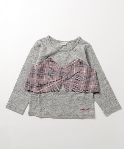 RAGMART（ラグマート）の「グレンチェックビスチェＴシャツ（Tシャツ/カットソー・キッズ・ブラック/グレー・110cm/100cm/120cm/130cm）」の2枚目の写真