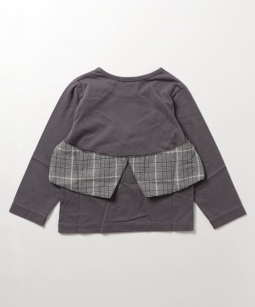 RAGMART（ラグマート）の「グレンチェックビスチェＴシャツ（Tシャツ/カットソー・キッズ・ブラック/グレー・110cm/100cm/120cm/130cm）」の3枚目の写真