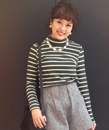 Chico | リブボーダーハイネックT(Tシャツ/カットソー)