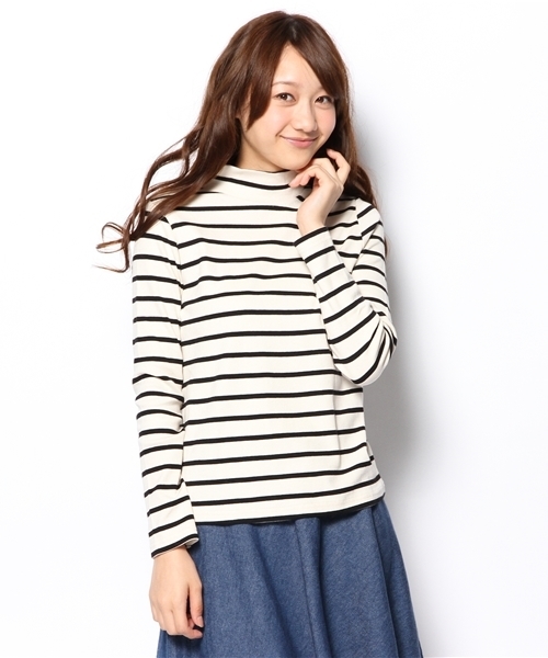 Chico（チコ）の「リブボーダーハイネックT（Tシャツ/カットソー・レディース・ホワイト/グリーン・FREE）」の8枚目の写真