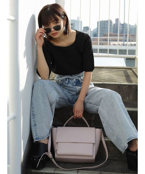 EMODA（エモダ）の「コンパクトＷフロントニット（ニット/セーター・レディース・ホワイト/ブラック/ライム/ブラウン・FREE）」の18枚目の写真