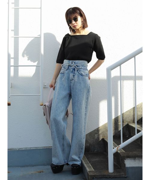 EMODA（エモダ）の「コンパクトＷフロントニット（ニット/セーター・レディース・ホワイト/ブラック/ライム/ブラウン・FREE）」の17枚目の写真