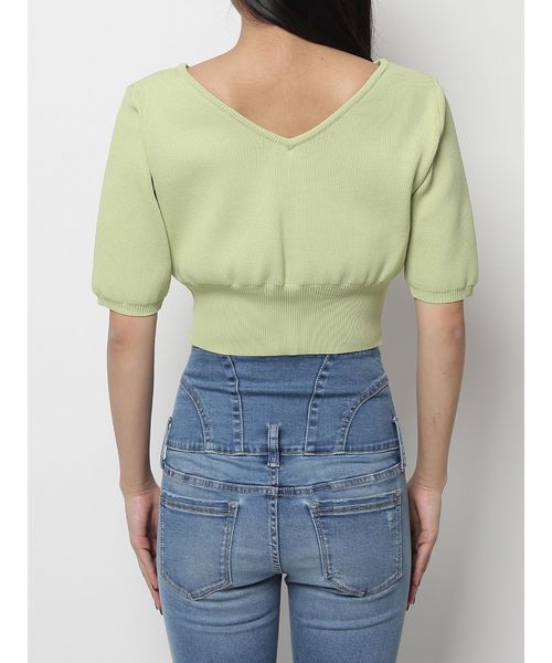 EMODA（エモダ）の「コンパクトＷフロントニット（ニット/セーター・レディース・ホワイト/ブラック/ライム/ブラウン・FREE）」の19枚目の写真