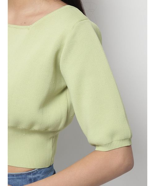 EMODA（エモダ）の「コンパクトＷフロントニット（ニット/セーター・レディース・ホワイト/ブラック/ライム/ブラウン・FREE）」の21枚目の写真