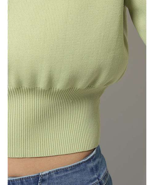 EMODA（エモダ）の「コンパクトＷフロントニット（ニット/セーター・レディース・ホワイト/ブラック/ライム/ブラウン・FREE）」の10枚目の写真