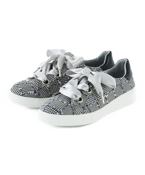 VIVIAN（ヴィヴィアン）の「紐が選べるリボンローテクスニーカー（スニーカー・レディース・ブラック×グレー/シルバー系その他5/その他30/ブラック/ホワイト/レッド系その他2・S/M/L/LL）」の12枚目の写真