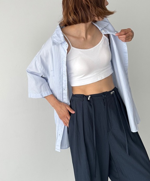 CANAL JEAN（キャナルジーン）の「El mar　パット付ショートキャミ（キャミソール・レディース・グレー/ホワイト/カーキ/ブラック・ONE SIZE）」の6枚目の写真