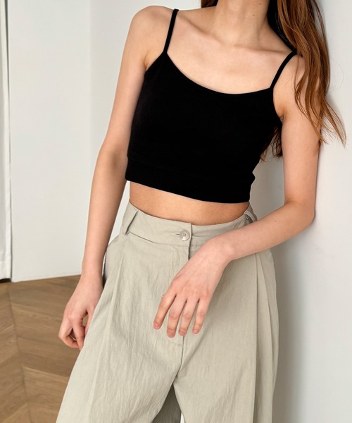CANAL JEAN（キャナルジーン）の「El mar　パット付ショートキャミ（キャミソール・レディース・グレー/ホワイト/カーキ/ブラック・ONE SIZE）」の8枚目の写真